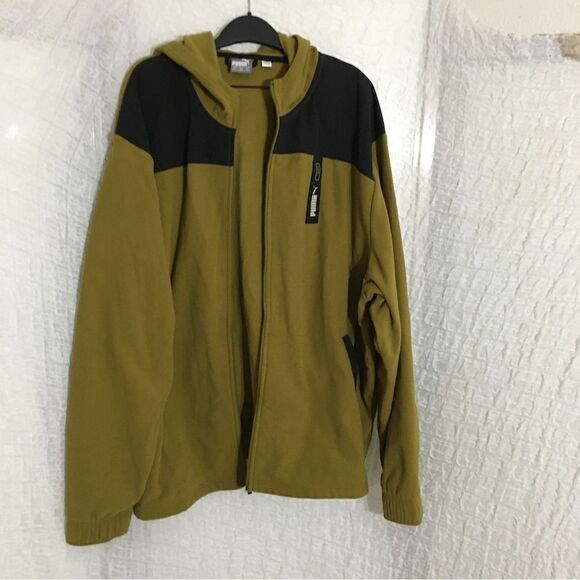 Puma Green & Black Color Block Sweater Hoodie Size XXL - Picture 8 of 14